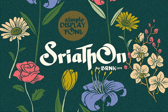 Sriathon: A Bold Floral Display Font for Editorial Design